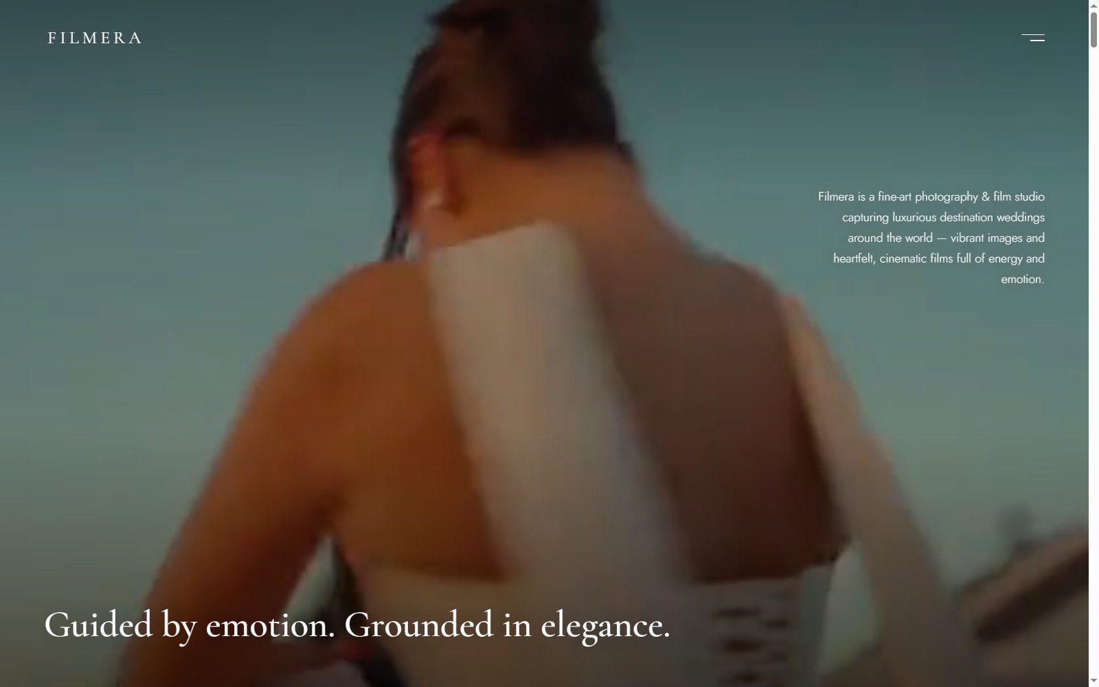 Filmera — cinematic wedding photography showcase site